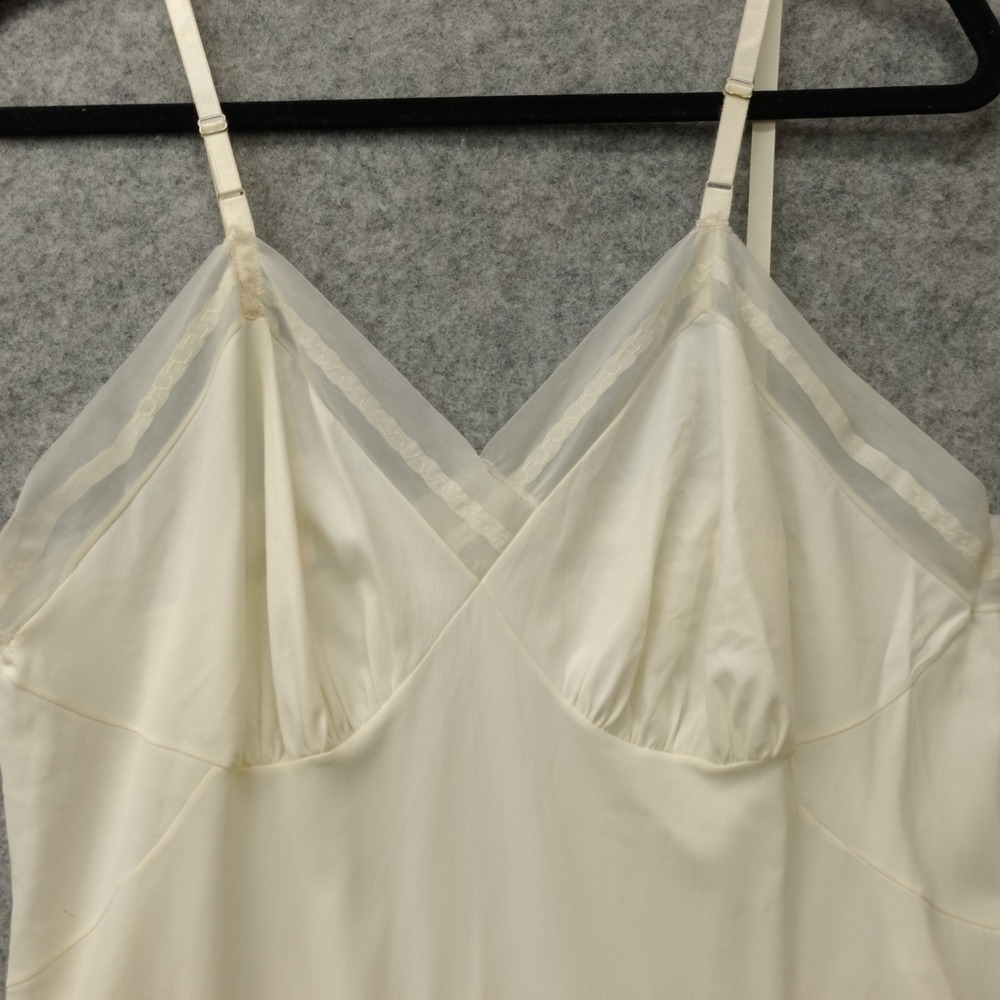 Vintage Coquette Slip Dress Women S Cream Angelcore Mesh Cami Lingerie Nightgown - Picture 7 of 11